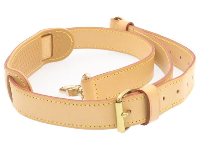 LOUIS VUITTON Leather Adjastable Shoulder Strap for Keepall 91-109cm Auth ki833 Beige - view 3