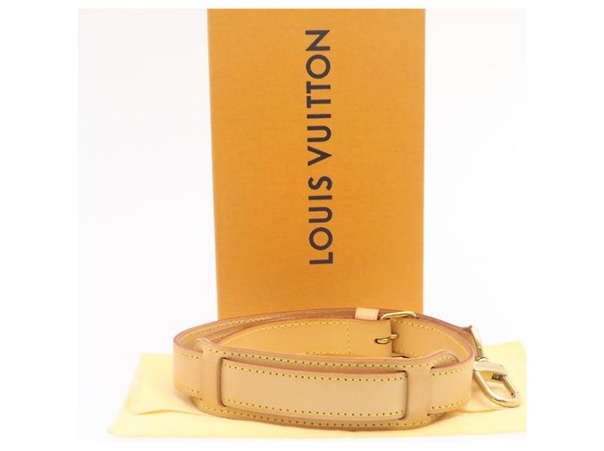 LOUIS VUITTON Leather Adjastable Shoulder Strap for Keepall 91-109cm Auth ki833 Beige - view 9