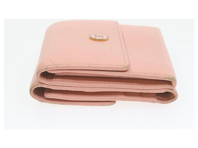 CHANEL Coco Button Monedero Piel Rosa CC Auth gt629 - vista 5