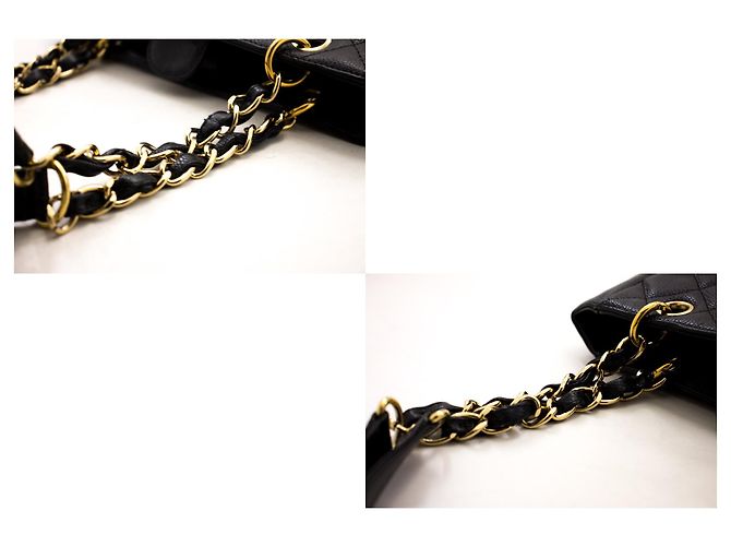 CHANEL Caviar PST Chain Shoulder Bag Compras Tote Preto Acolchoado - vista 8