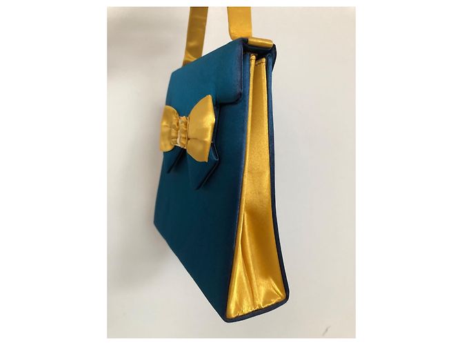 Nina Ricci Handtasche oder Umhängetasche Blau Gelb - Ansicht 2