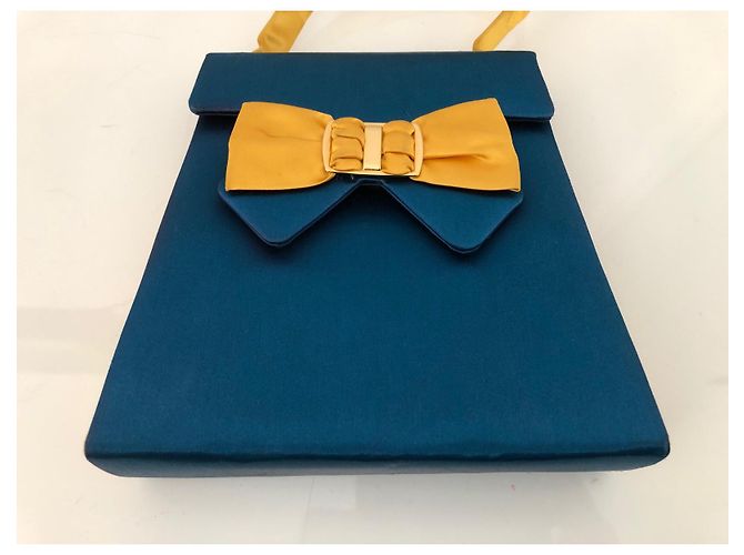 Nina Ricci Handtasche oder Umhängetasche Blau Gelb - Ansicht 3