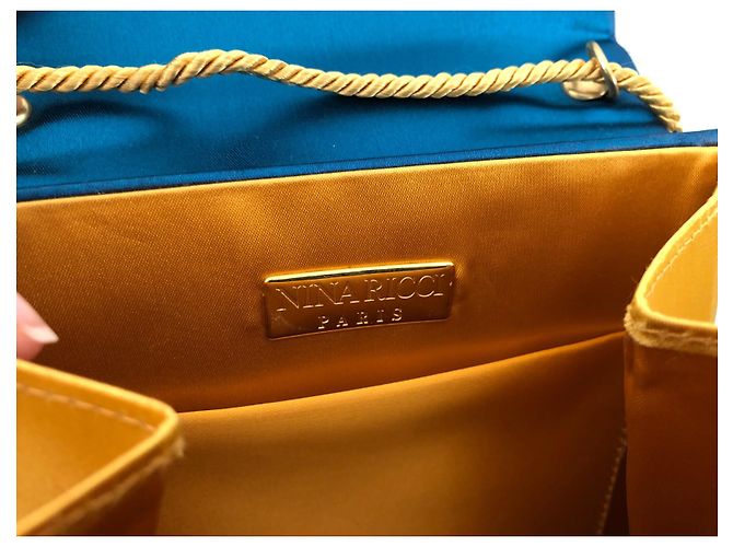 Nina Ricci Handtasche oder Umhängetasche Blau Gelb - Ansicht 4