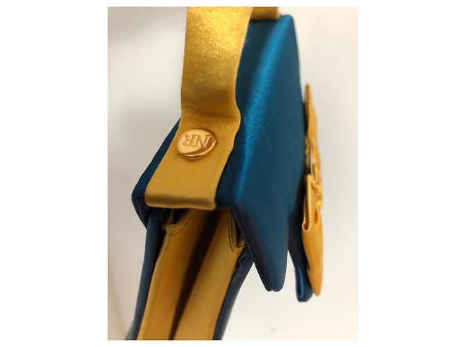Nina Ricci Handtasche oder Umhängetasche Blau Gelb - Ansicht 6