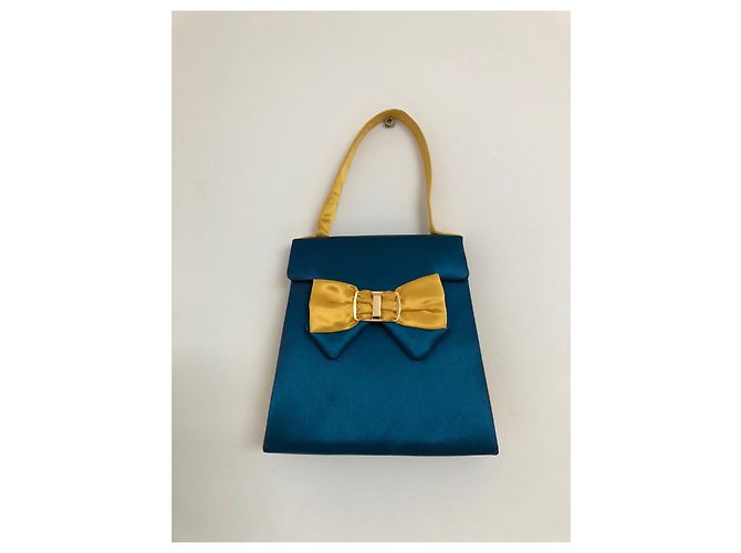 Nina Ricci Handtasche oder Umhängetasche Blau Gelb - Ansicht 7