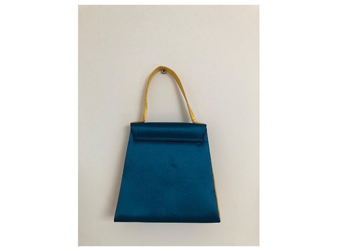 Nina Ricci Handtasche oder Umhängetasche Blau Gelb - Ansicht 8