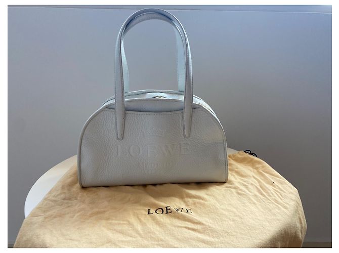 Borsa Bowling Loewe in pelle bianca Bianco - vista 3