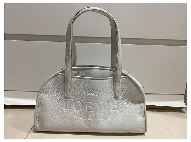Borsa Bowling Loewe in pelle bianca Bianco - vista 4