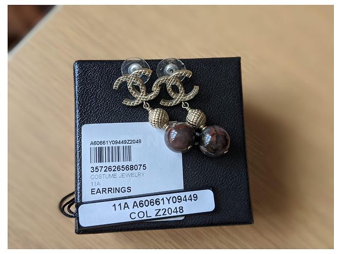 CHANEL B16 Orecchini pendenti con goccia di perle Multicolore - vista 6