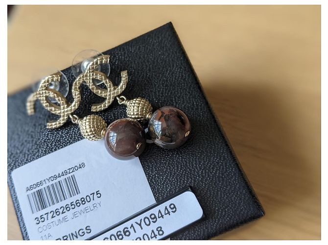 CHANEL B16 Orecchini pendenti con goccia di perle Multicolore - vista 7
