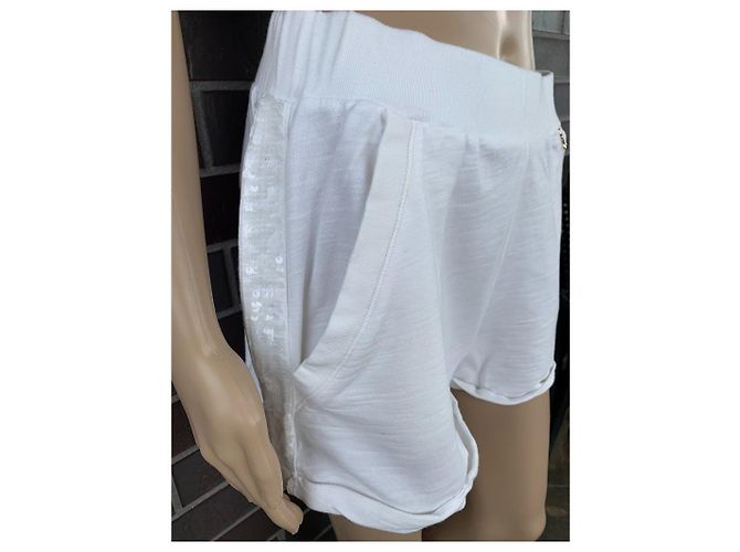 Patrizia Pepe Sweatshorts Weiß Baumwolle - Ansicht 3