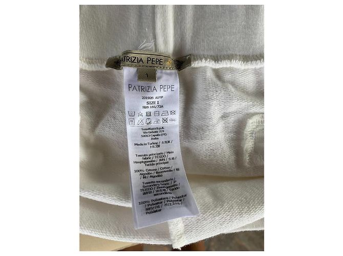 Patrizia Pepe Sweatshorts Weiß Baumwolle - Ansicht 5