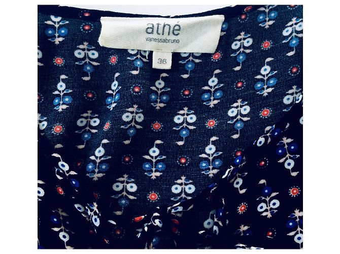 Vanessa Bruno Athe Minikleid Dunkelblau Print Viscose - Ansicht 2