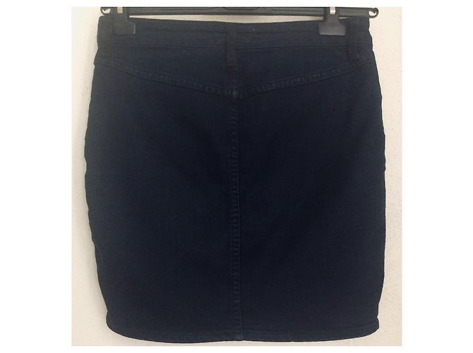 Acne Falda de cuero / denim elástico Negro - vista 2