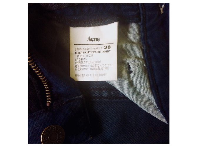 Acne Falda de cuero / denim elástico Negro - vista 3
