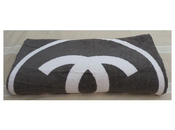 Chanel Unisex-Handtuch Weiß Grau - Ansicht 3