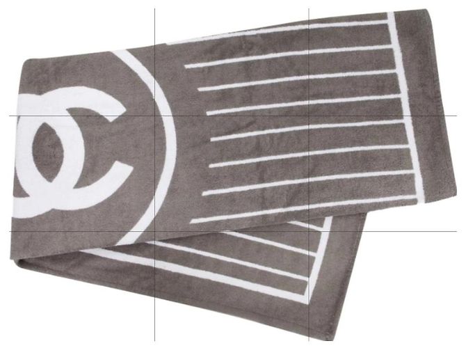 Chanel Unisex-Handtuch Weiß Grau - Ansicht 5