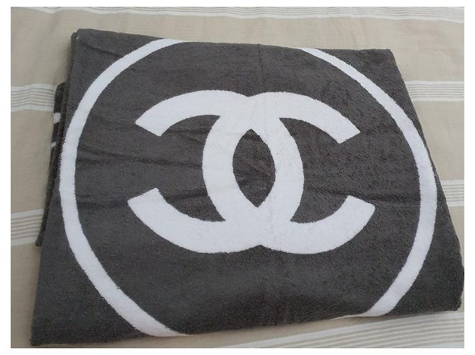 Chanel Unisex-Handtuch Weiß Grau - Ansicht 6