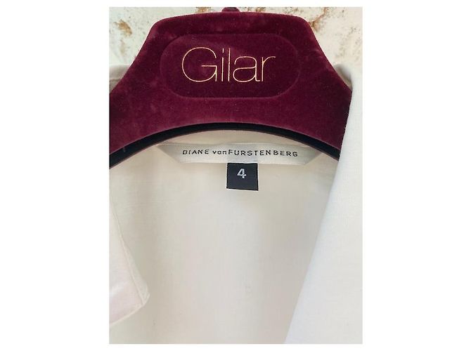 Blusa Diane Von Furstenberg Blanca de Algodón con Nudo Blanco - vista 3