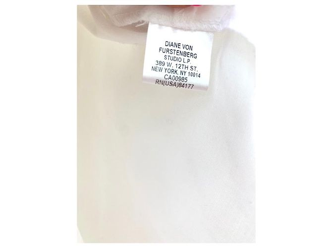 Blusa Diane Von Furstenberg Blanca de Algodón con Nudo Blanco - vista 4