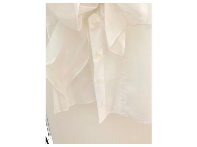 Blusa Diane Von Furstenberg Blanca de Algodón con Nudo Blanco - vista 7