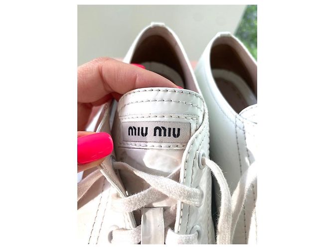 BASKETS Miu Miu BLANCHES AVEC DIAMONDS - vue 3