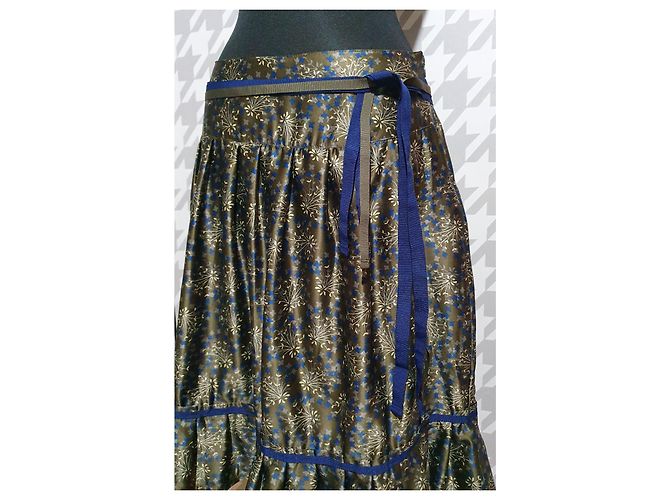 Autre Marque Falda Stefanel Grunge de Satén Liberty Multicolor - vista 2