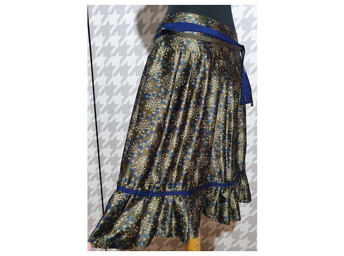 Autre Marque Falda Stefanel Grunge de Satén Liberty Multicolor - vista 3