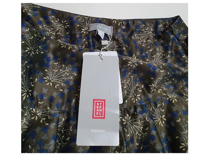Autre Marque Falda Stefanel Grunge de Satén Liberty Multicolor - vista 5