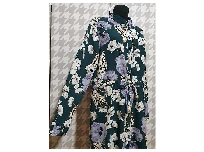 Autre Marque Jacoueline de Yong Hemdblusenkleid Blumenmuster Mehrfarben - Ansicht 2