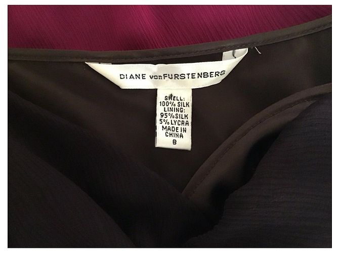 Diane Von Furstenberg Vestido DvF Aleucia asimétrico de seda Castaño Verde Fucsia - vista 3