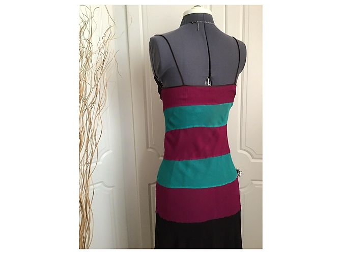 Diane Von Furstenberg Vestido DvF Aleucia asimétrico de seda Castaño Verde Fucsia - vista 7
