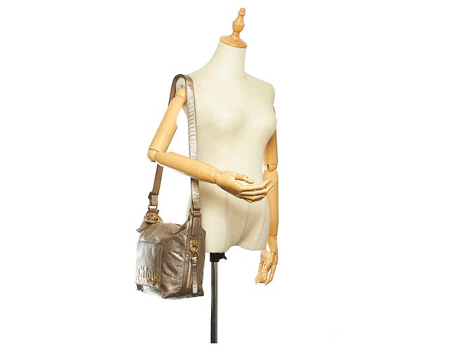 Chloé Chloe Gold Eclipse Leder Umhängetasche - Ansicht 17