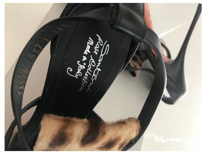 Sandali con tacco Santoni Stampa Leopardo in Cavallino - vista 7