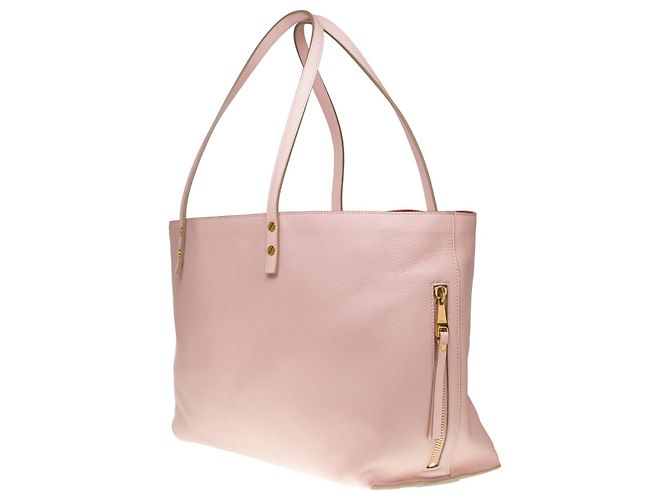 Chloé La capiente borsa tote Chloe Dilan in pelle di capra rosa, garniture en métal doré - vista 3