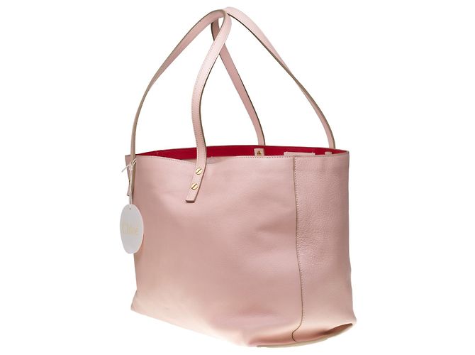 Chloé La capiente borsa tote Chloe Dilan in pelle di capra rosa, garniture en métal doré - vista 4