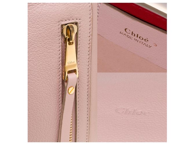 Chloé La capiente borsa tote Chloe Dilan in pelle di capra rosa, garniture en métal doré - vista 5