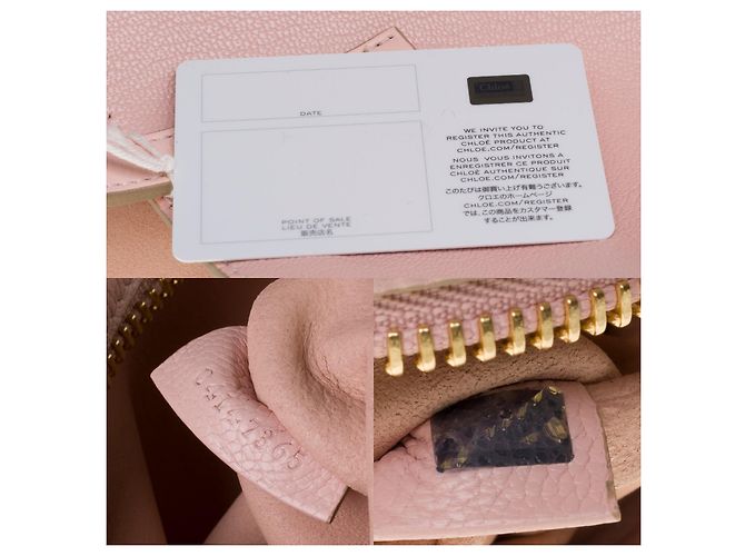 Chloé La capiente borsa tote Chloe Dilan in pelle di capra rosa, garniture en métal doré - vista 6