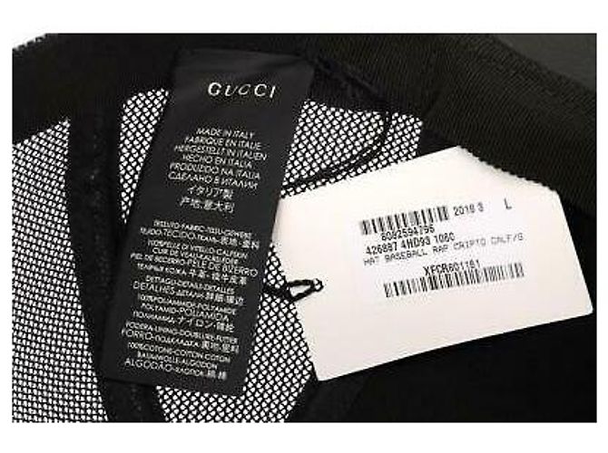 Cappellino Baseball Gucci da Uomo Nero in Pelle - vista 6