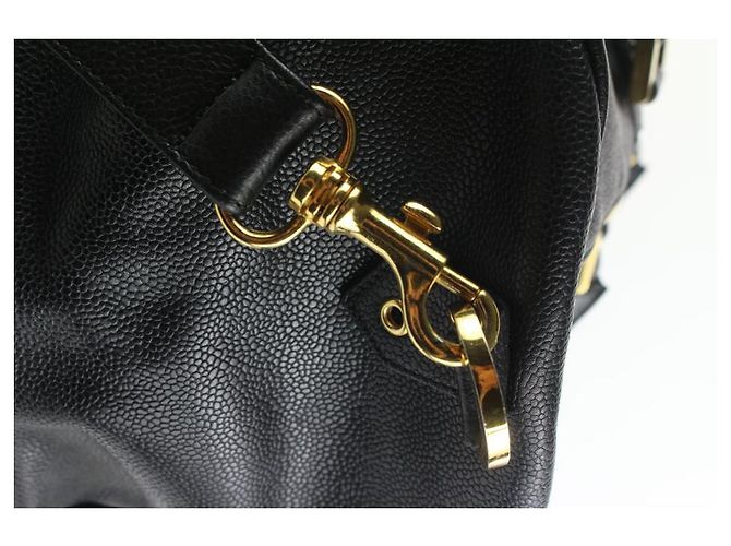 Timeless Chanel Borsone CC Boston senza tempo in pelle nera caviale con tracolla - vista 2