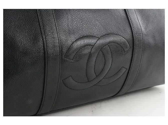 Timeless Chanel Borsone CC Boston senza tempo in pelle nera caviale con tracolla - vista 3