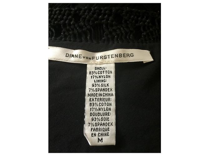 Diane Von Furstenberg DvF Liza Kleid aus Häkelspitze Schwarz - Ansicht 4