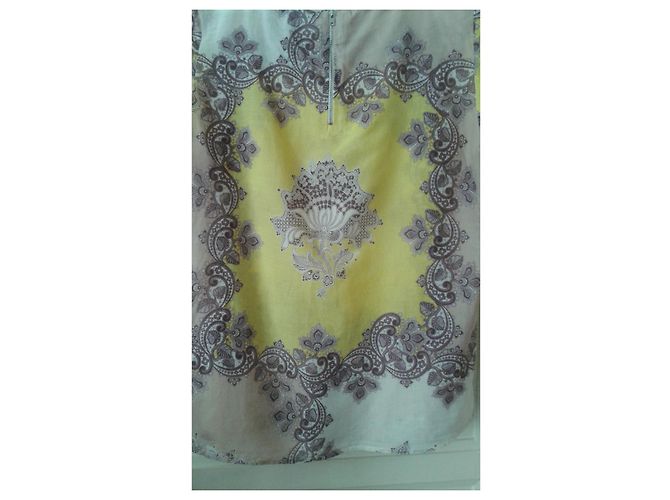 Autre Marque EMILY VAN DEN BERGH Top de algodón con motivos florales abstractos Blanco Amarillo Multicolor - vista 5