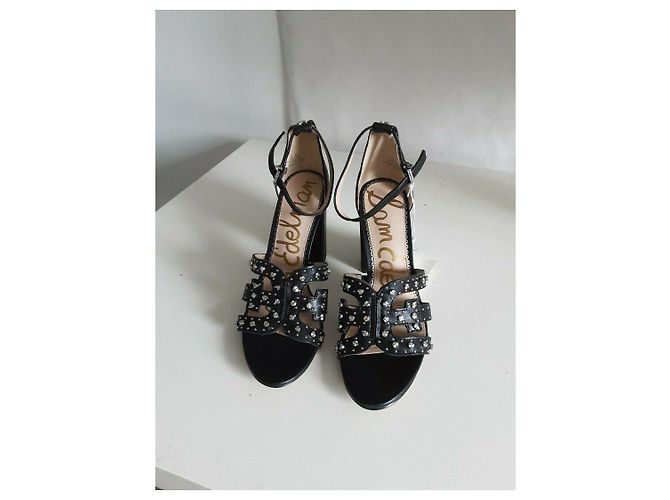 Sam Edelman Sandali con tacco e borchie in pelle Yasha Nero Silver hardware - vista 2
