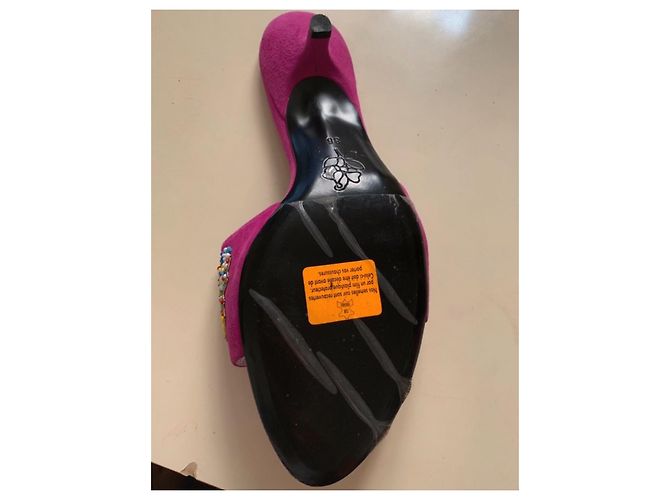 Mules Free Lance Fucsia in Camoscio con Perle Fuschia - vista 2