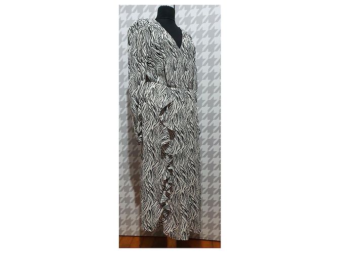 Isabel Marant Maxikleid aus Seide Zebra Print Schwarz Weiß - Ansicht 5