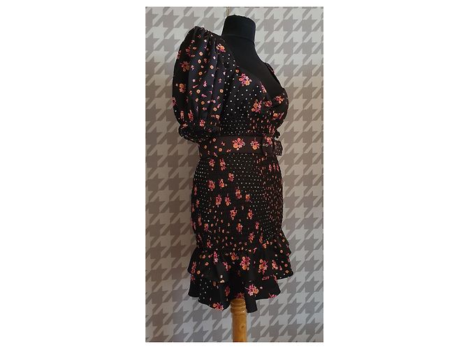 Autre Marque For Love & Lemons Blumen Minikleid mit Puffärmeln Mehrfarben - Ansicht 2