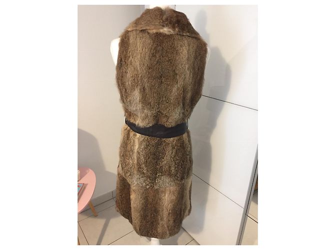Chaqueta sin mangas Pellessimo de pelo de conejo gris M - vista 2