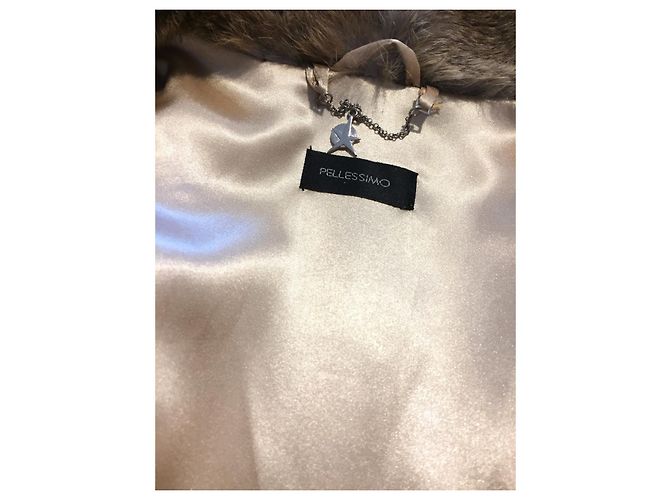 Chaqueta sin mangas Pellessimo de pelo de conejo gris M - vista 4