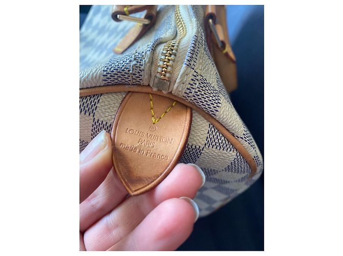 Borsa Louis Vuitton Speedy 30 Damier Azur Blu - vista 3
